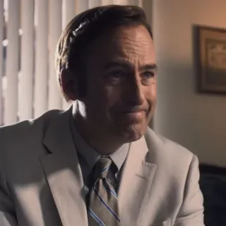 ⚖️ c4f1d225 Saul Goodman Better Call Saul юрист, костюм, улыбается, персонаж, телешоу whatsapp sticker