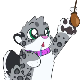 🍗 52ffd50d 표범, 귀여운, 동물, 만화, 스티커, 고양이과 telegram sticker