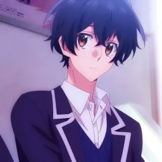 ⬛️ 44cb096f Anime, Anak laki-laki, Seragam sekolah, Manga, Karakter, Animasi whatsapp sticker