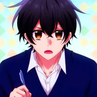 ⬛️ 5b86c5fe Anime, Anak laki-laki, Karakter, Seragam sekolah, Pena whatsapp sticker