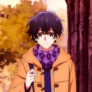 ⬛️ 76e5b92a Anime, Syal, Mantel, Musim Gugur, Karakter anime, Kartun whatsapp sticker