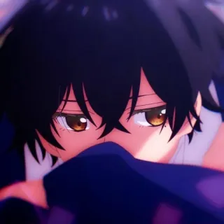 ⬛️ fe056b7a Anime, Anak laki-laki, Potret, Close-up, Seni whatsapp sticker