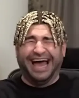 😂 7ff2fffa hombre, riendo, trenzas, retrato, expresión facial, persona, sonrisa telegram sticker