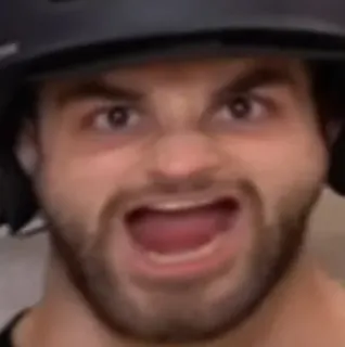 😤 eea19068 hombre, cara, casco, grito, enojado, expresión, retrato telegram sticker