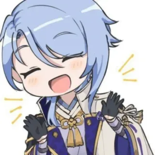 ✨ fa9acc58 Kamisato Ayato Genshin Impact Anime, Videojuego, Genshin Impact, Kamisato Ayato, Chibi telegram sticker