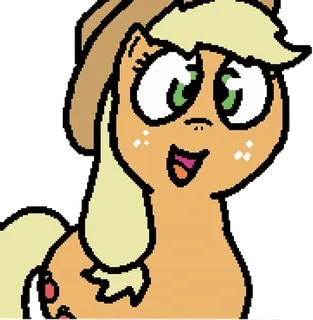 😀 639d1838 Applejack My Little Pony 漫画, ポニー, 動物, 笑顔, 馬 telegram sticker