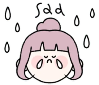 😭 daeb0475 Sad เศร้า, ร้องไห้, น้ำตา, ฝน, อารมณ์เสีย, การ์ตูน, อารมณ์ telegram sticker