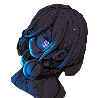 😒 2744f275 anime, ragazza, luminoso, ritratto, arte telegram sticker
