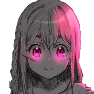 ☺️ de37ad78 ragazza anime, occhi rosa, cartone animato, schizzo, manga, anime telegram sticker