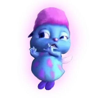 😕 e55f0fff Bibble Bibble, Barbie, Cartoon, süß, lustig, lila, blau telegram sticker