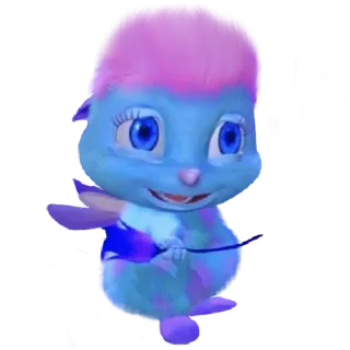 🌸 9205d61e Bibble บิบเบิล, นางฟ้า, น่ารัก, สีน้ำเงิน, สีม่วง whatsapp sticker