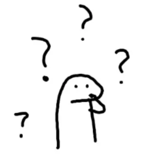 ☁️ 36ab9a4a Frage, verwirrt, Strichmännchen, denken, Gekritzel telegram sticker