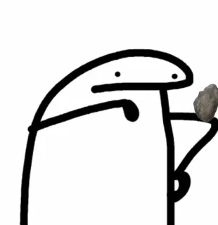 ☁️ 62c5b9ed strichmännchen, fels, einfach, cartoon telegram sticker