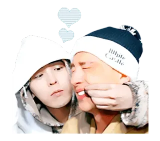 ❤️ f2f74c75 WHITE CASTLE 人物, 冬天, 友谊, 帽子, 可爱, 情侣 telegram sticker