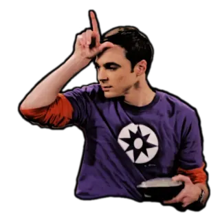 👎 909e5e8f Sheldon Cooper The Big Bang Theory sheldon cooper, the big bang theory, segno perdente, offensivo, commedia, serie tv telegram sticker