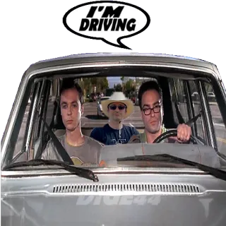 🚗 5f869799 Sheldon Cooper The Big Bang Theory I'M DRIVING carro, dirigindo, comédia, programa de tv telegram sticker