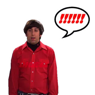 ‼️ 91693605 Howard Wolowitz The Big Bang Theory !!!!!! Howard, Wolowitz, Big Bang Theory, Comédia, Série de TV, Pontos de exclamação telegram sticker