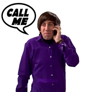 ☎️ a7140d94 Howard Wolowitz The Big Bang Theory CALL ME howard wolowitz, big bang theory, me liga, telefone, série de tv, comédia telegram sticker