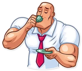 ☺️ 2215ac28 thé, boire, boss, muscle, bureau whatsapp sticker