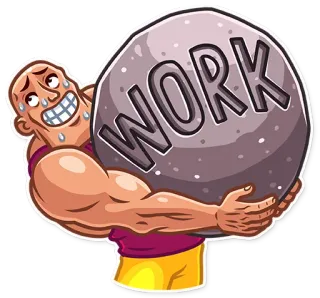 🙄 6eac5785 WORK travail, exercice, poids, musculation, sueur whatsapp sticker