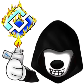 😬 5919dfe2 암호화폐, 소각, 라이터, 불꽃, 만화, 암호화, 금융 telegram sticker