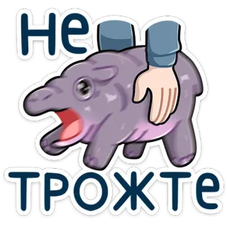 🫨 5b11e7b2 Не трожьте 만화, 동물, 일러스트, 유머, 텍스트, 웃긴, 귀여운 telegram sticker
