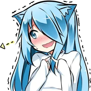 ✔ 24b1c143 Ara Ara Gadis anime, Telinga kucing, Memerah, Imut, Kawaii, Ara Ara telegram sticker