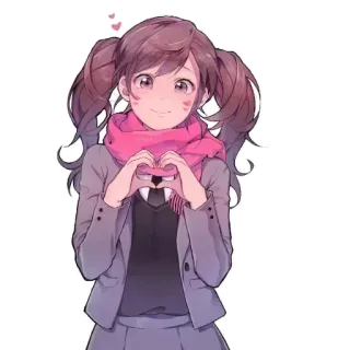 ✔ 7c90b7d1 Gadis anime, Hati, Kawaii, Lucu, Merah muda, Kartun, Ilustrasi telegram sticker