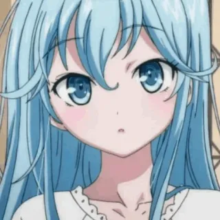 ✔ a61aeb62 Anime, Kartun, Gadis, Karakter, Rambut biru, Animasi, Manga telegram sticker
