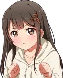 ✔ c69c9e97 Gadis anime, Marah, Frustrasi, Kartun, Lucu, Emosi, Perempuan telegram sticker