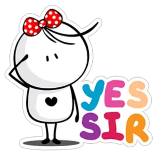 ❤ 4626846e YES SIR cartoon, yes sir, approval, agreement, cute, girl telegram sticker