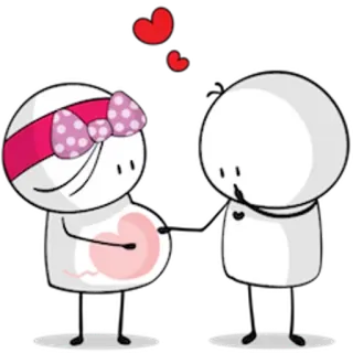 ❤ 49752a8e pregnant, love, cartoon, family, couple, cute telegram sticker