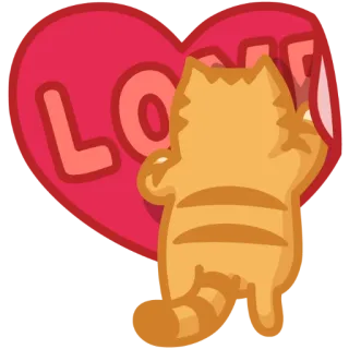 ❤ bcf1a3a2 LOVE кот, сердце, любовь, животное telegram sticker
