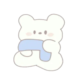 🍦 9a0523f1 медведь, милый, мультфильм, шарф, животное, стикер telegram sticker
