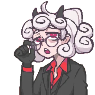 😅 012a53eb Lucifer Helltaker Anime, Dämon, Helltaker, Lucifer, Cartoon, Charakter, Weiblich telegram sticker