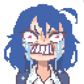 😀 869a7962 weinend, Pixelkunst, Anime, traurig, wütend, verzweifelt telegram sticker