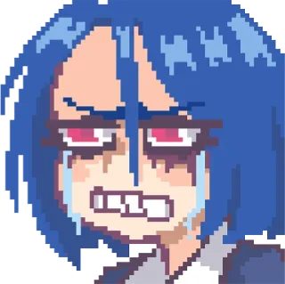 😭 bea56e9a Pixel Art, weinend, Anime, Manga, traurig, emotional telegram sticker