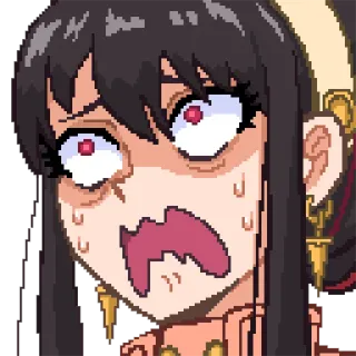 😰 e07a78da Yor Forger Spy x Family Anime, Pixel Art, Yor Forger, Spy x Family, geschockt, verängstigt telegram sticker