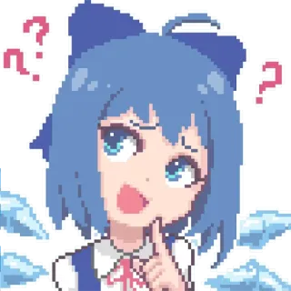 😳 ef5e013e Anime, Fragezeichen, Denken, Pixel Art, Süß, Mädchen, Verwirrt telegram sticker
