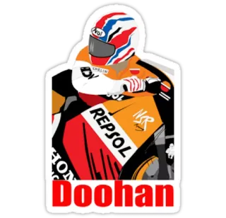 👀 13547012 Doohan мотоцикл, гонки, автоспорт, водитель, транспорт, шлем telegram sticker