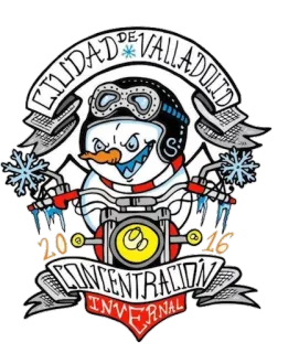 🐧 46c0f726 CIUDAD DE VALLADOLID, CONCENTRACION INVERNAL снеговики, Вальядолид, зима, мотоцикл, снежинки telegram sticker