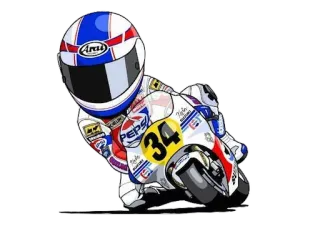 🏍 61055368 мотоцикл, гонки, мотоцикл, мультфильм, спорт, Pepsi, Arai telegram sticker