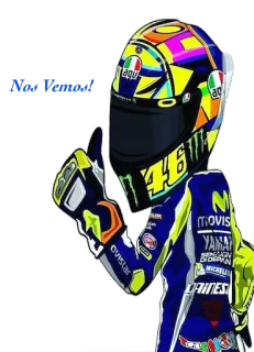 👍 8bbc0542 Nos Vemos? мотоцикл, гонки, шлем, 46, Валентино Росси telegram sticker