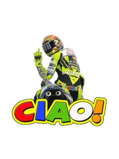👋 8d2b6d4b CIAO! Мотоциклист, Чао, Итальянский, Привет, MotoGP, Мотоцикл telegram sticker