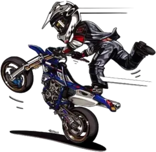 👀 a4b807f0 Мотокросс, Мотоцикл, Мотоцикл для бездорожья, Вилли, Трюк, Гонщик telegram sticker