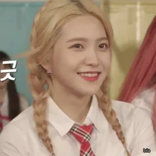 ✨ 29f4ad1d 곳 woman, smile, blonde, braids whatsapp sticker