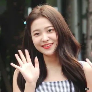 ✨ 9daf7150 bila woman, person, waving, smile, portrait whatsapp sticker