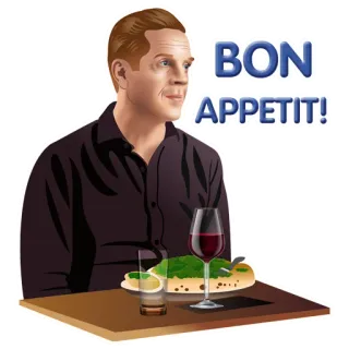 🍽 a75c3a5f BON APPETIT! jedzenie, jedzenie, wino, smacznego, obiad, posiłek telegram sticker