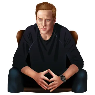 🤔 a9d05942 mężczyzna, siedzi, fotel, portret, osoba telegram sticker
