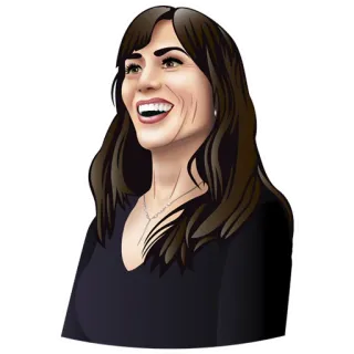 🤩 ad94246a kobieta, uśmiechnięta, portret, kreskówka, szczęśliwa, ilustracja telegram sticker